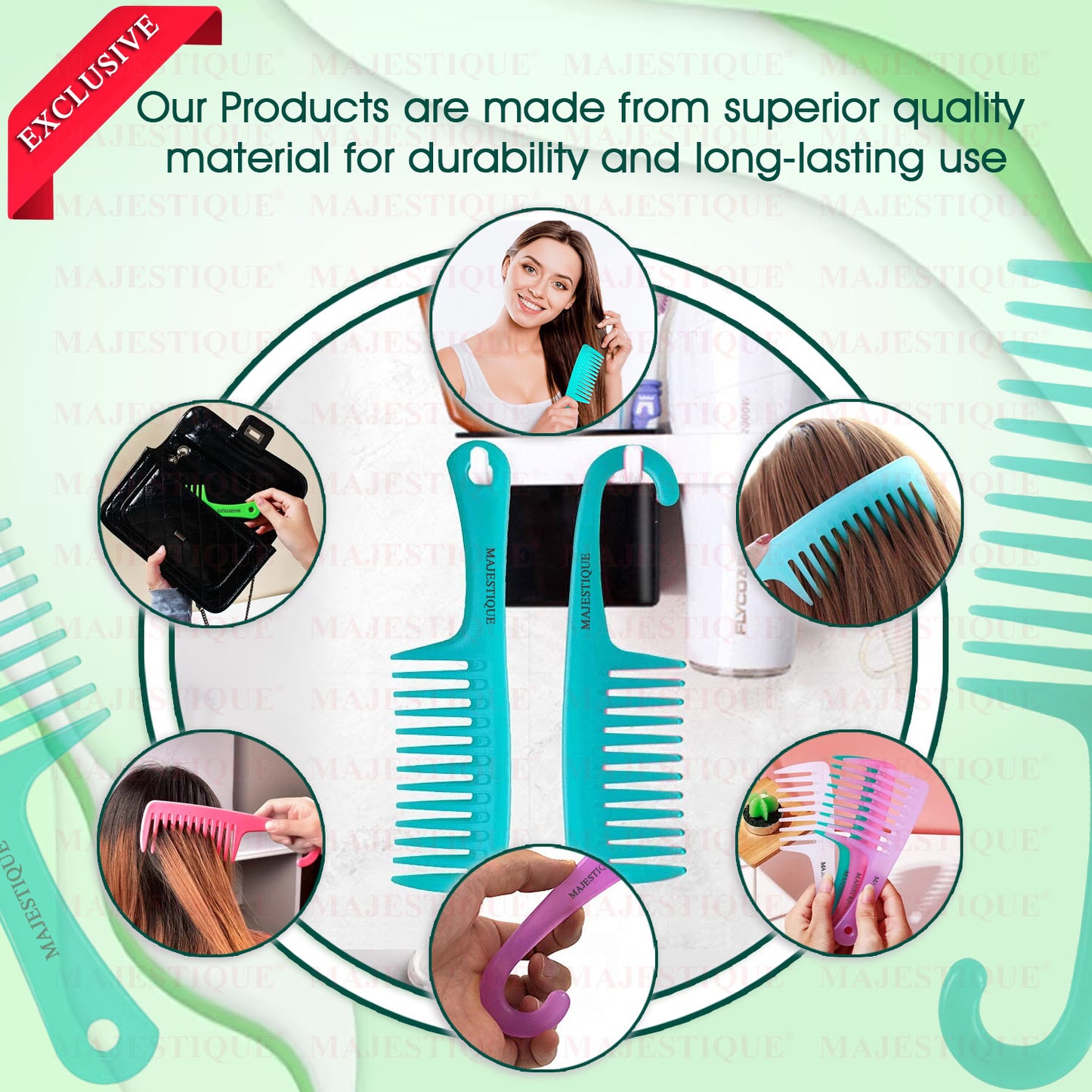 PREMIUM EXTRA WIDE COMB SET (2 PC) Multicolor HR163