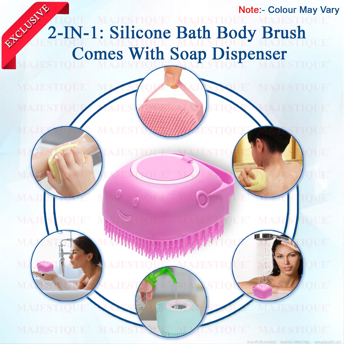 BATH SILICONE SHOWER SCRUBBER Multicolor BA210