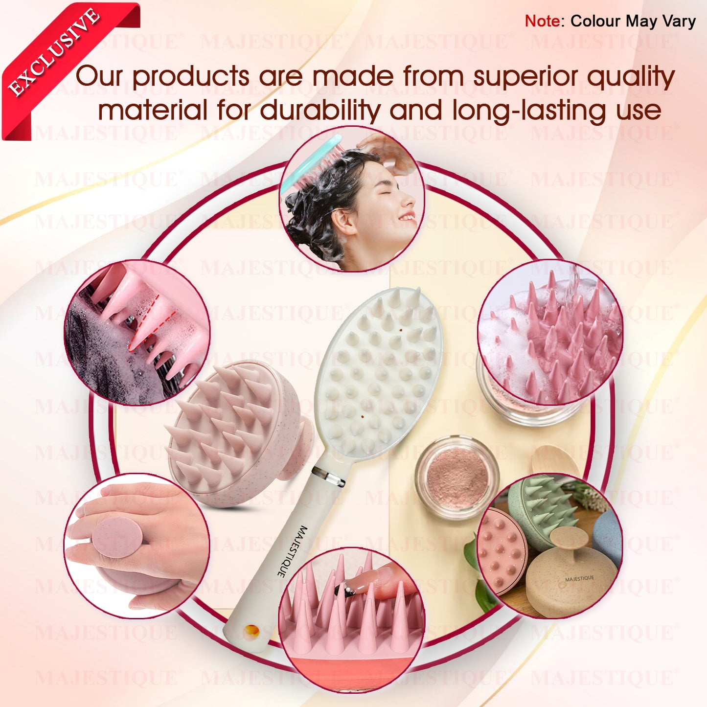 CLEANSING HAIR BRUSH & SCALP MASSAGER (PACK OF 2) BA216
