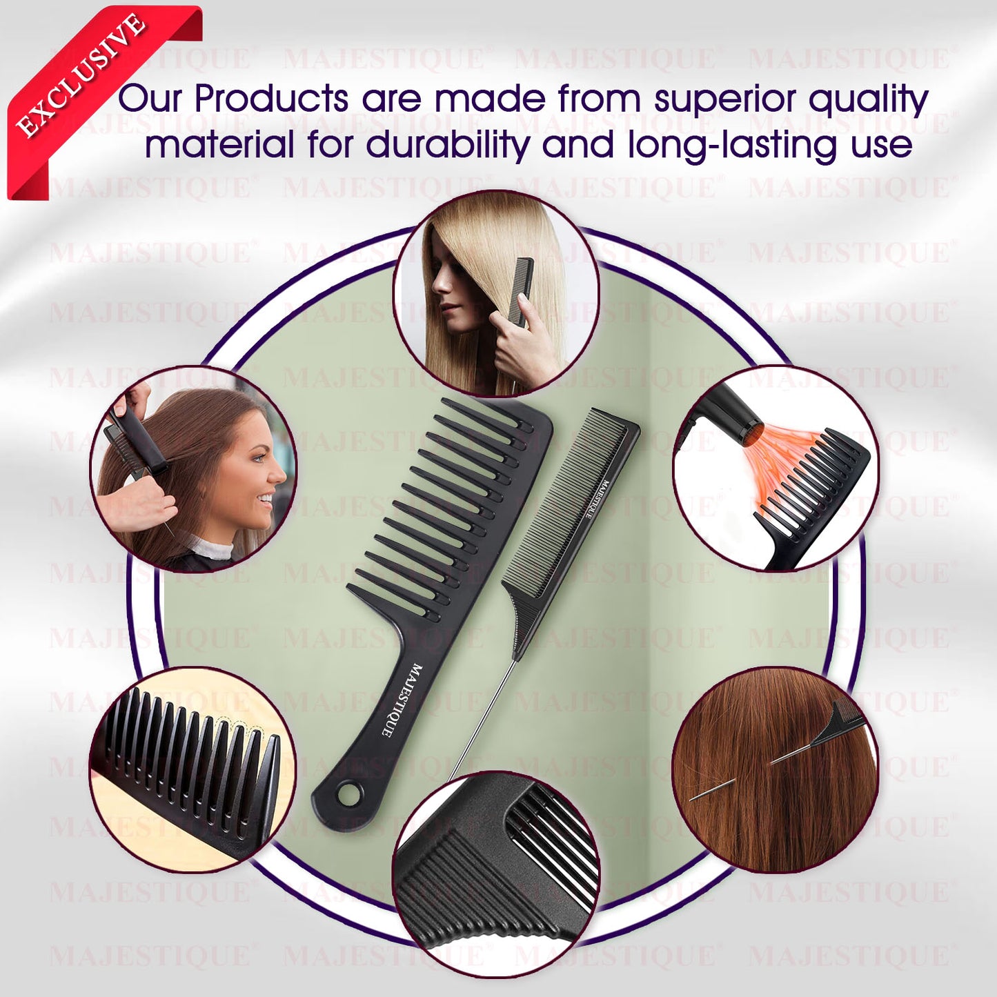 LONG HANDLE COMB WITH TAIL COMB (2 PC) HR164