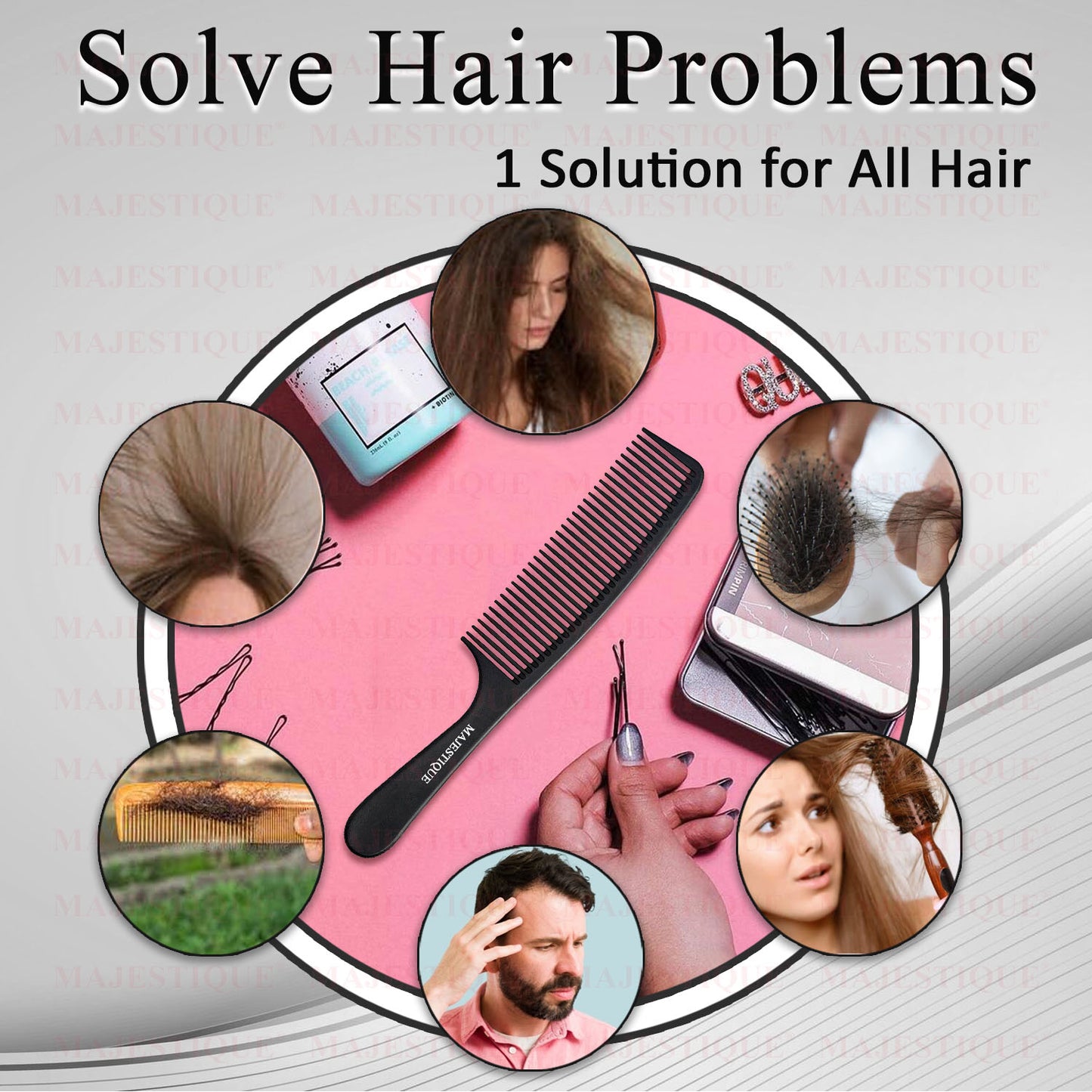 HAIR COMB WITH HANDLE HR 122