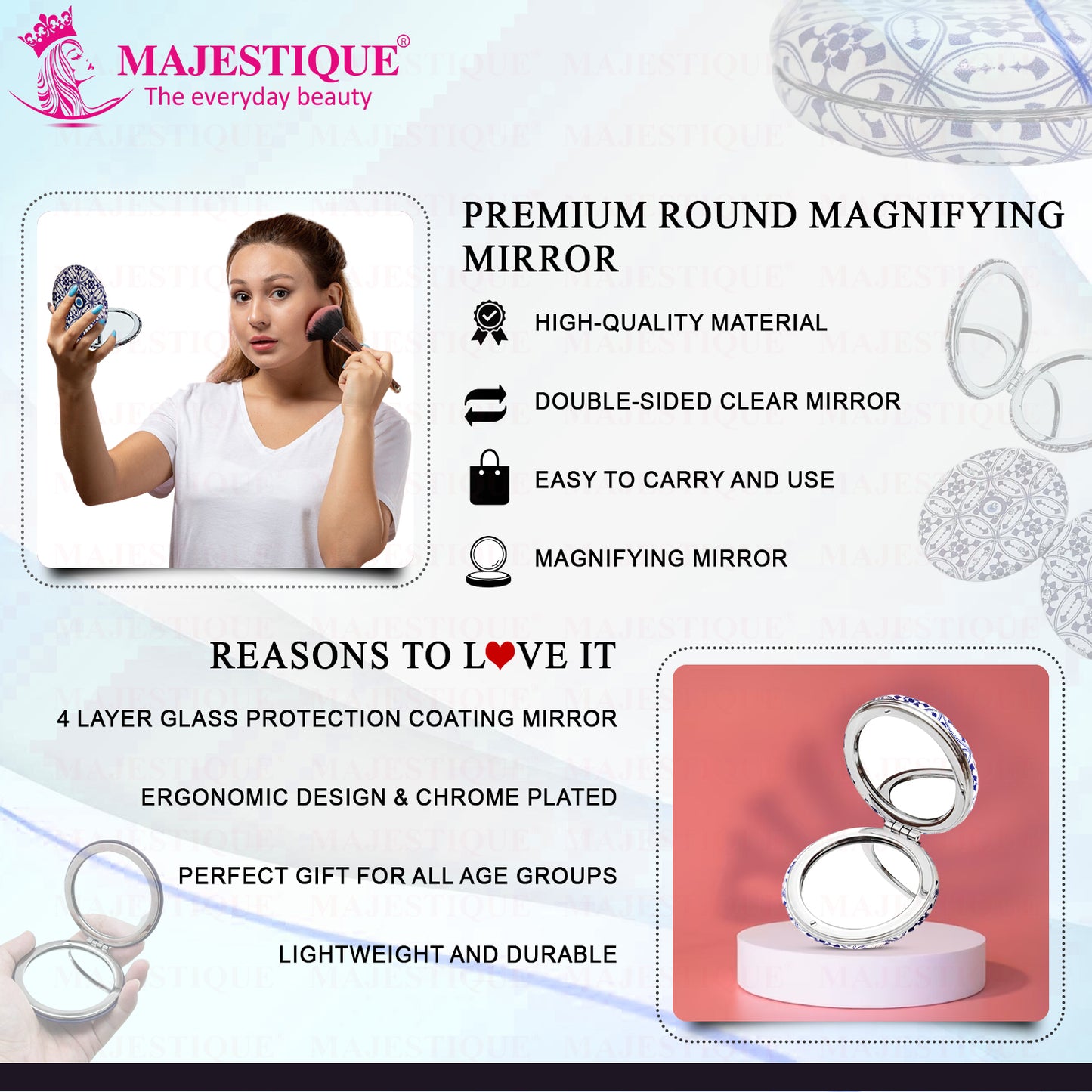 PREMIUM ROUND MAGNIFYING MIRROR Multicolour FC118