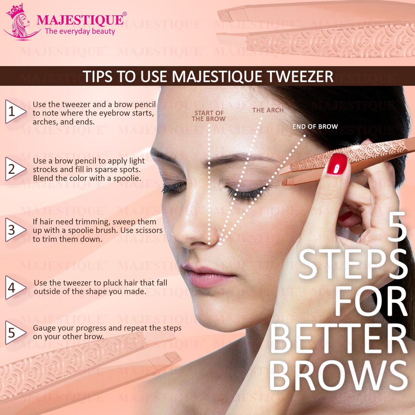 EMBOSSED SLANT TIP TWEEZER FC103