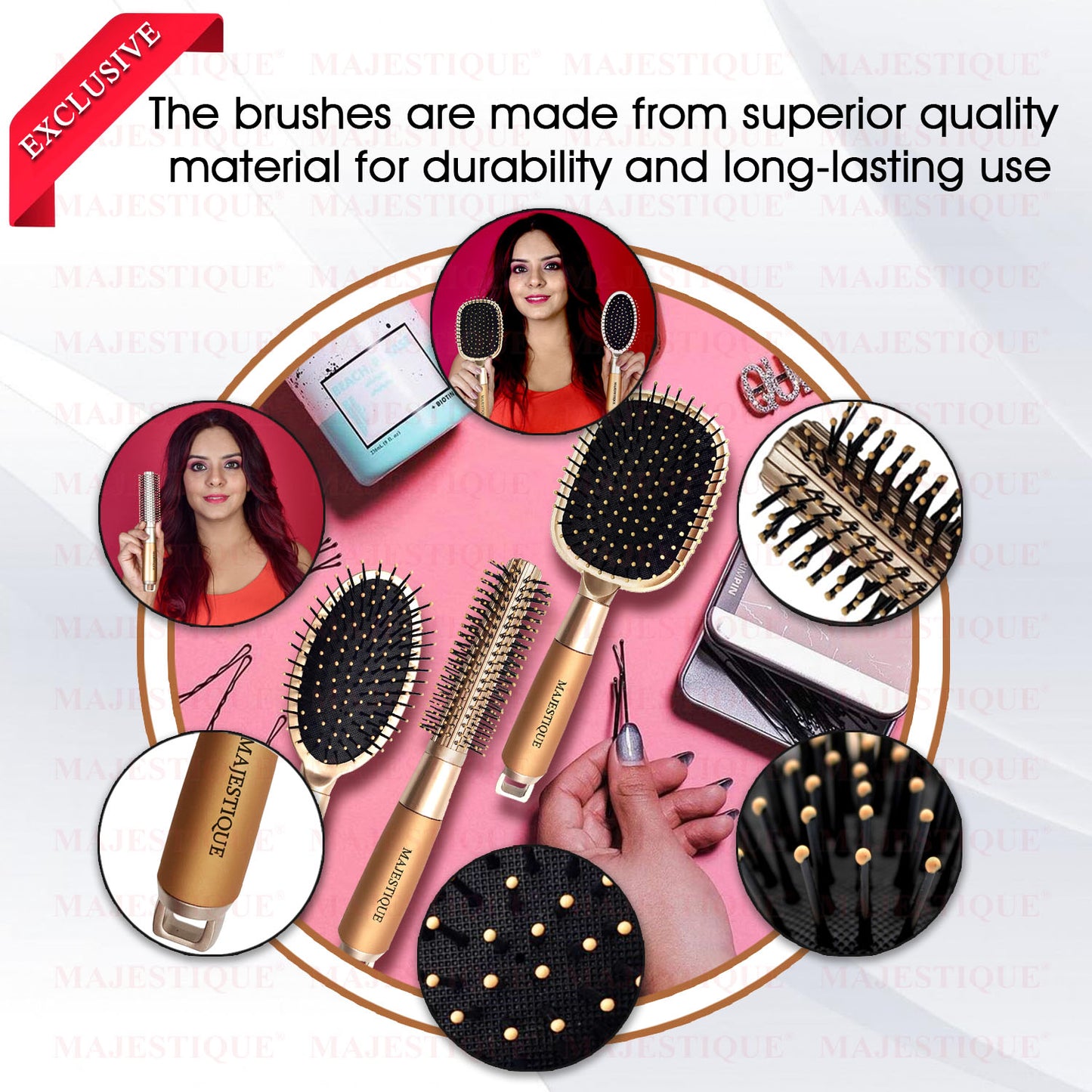 GOLDEN SERIES DETANGLING OVAL BRUSH (3 PC) HR171