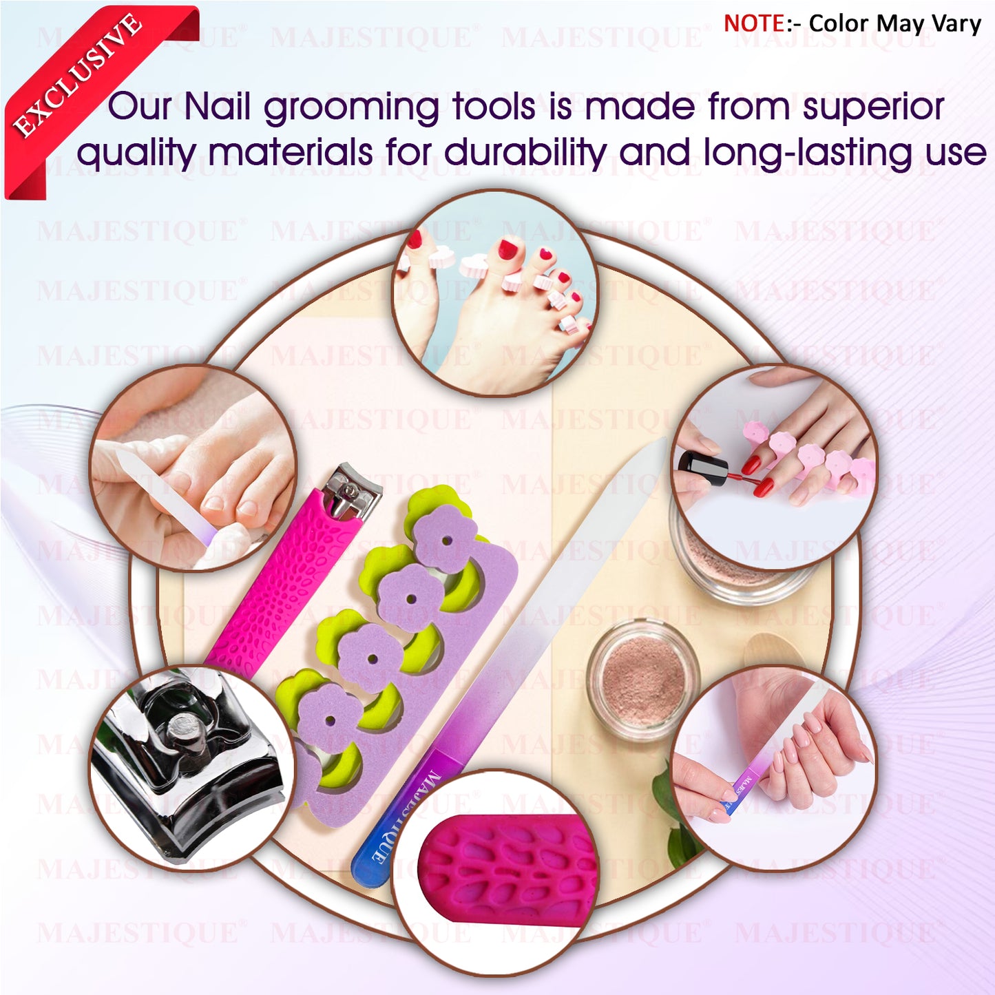 Majestique Multi Purpose Nail Kit - Multicolor-CMB543