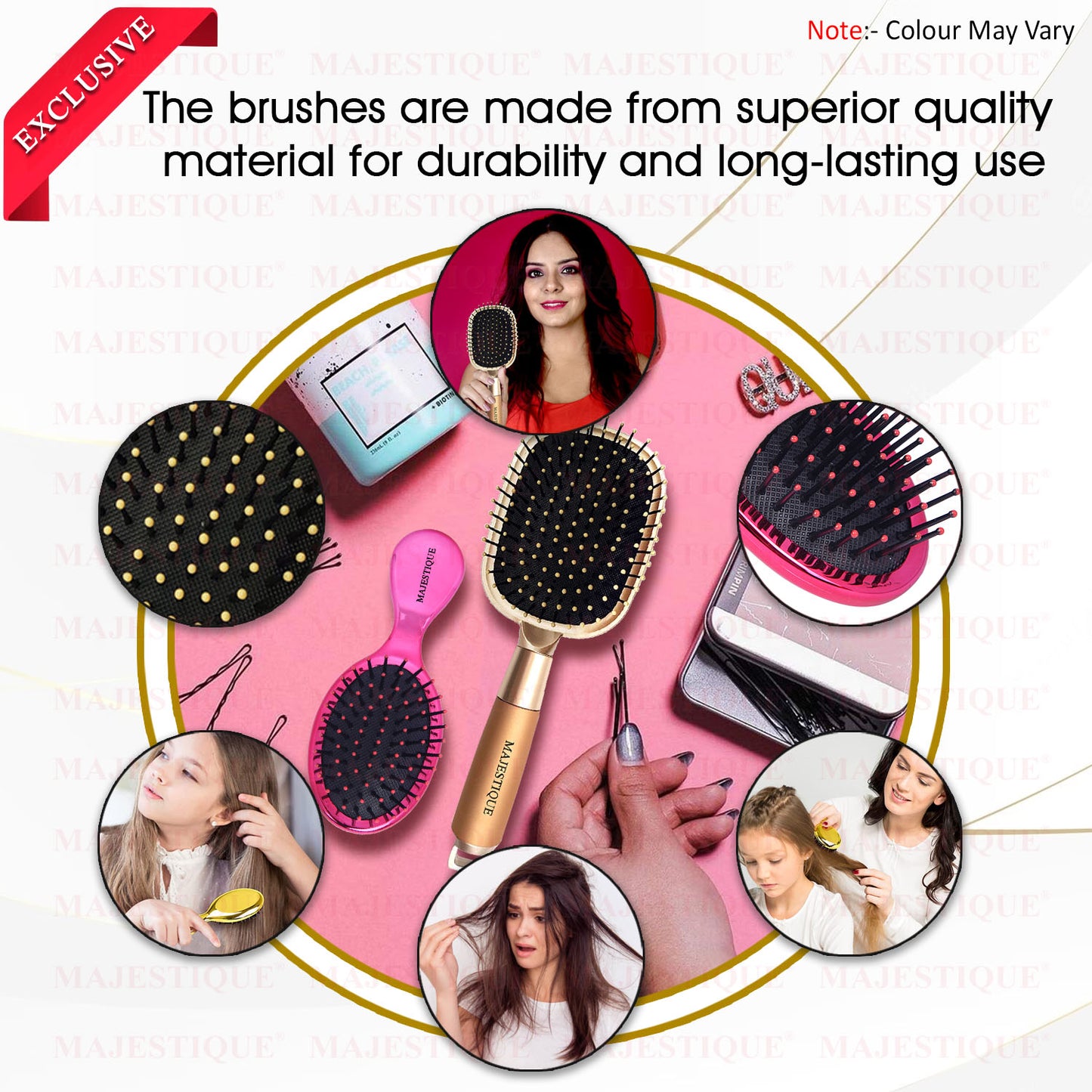 LARGE PADDLE MINI DETANGLING BRUSH (2 PC) HR169