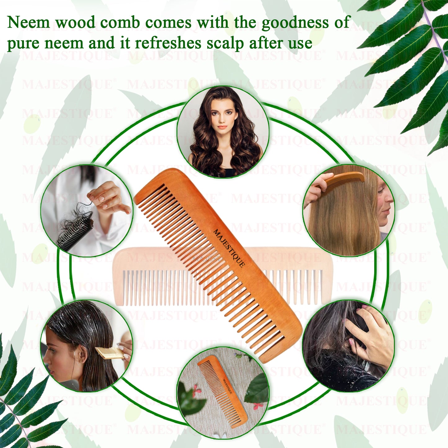 WOODEN HAIR & BEARD COMB HR139