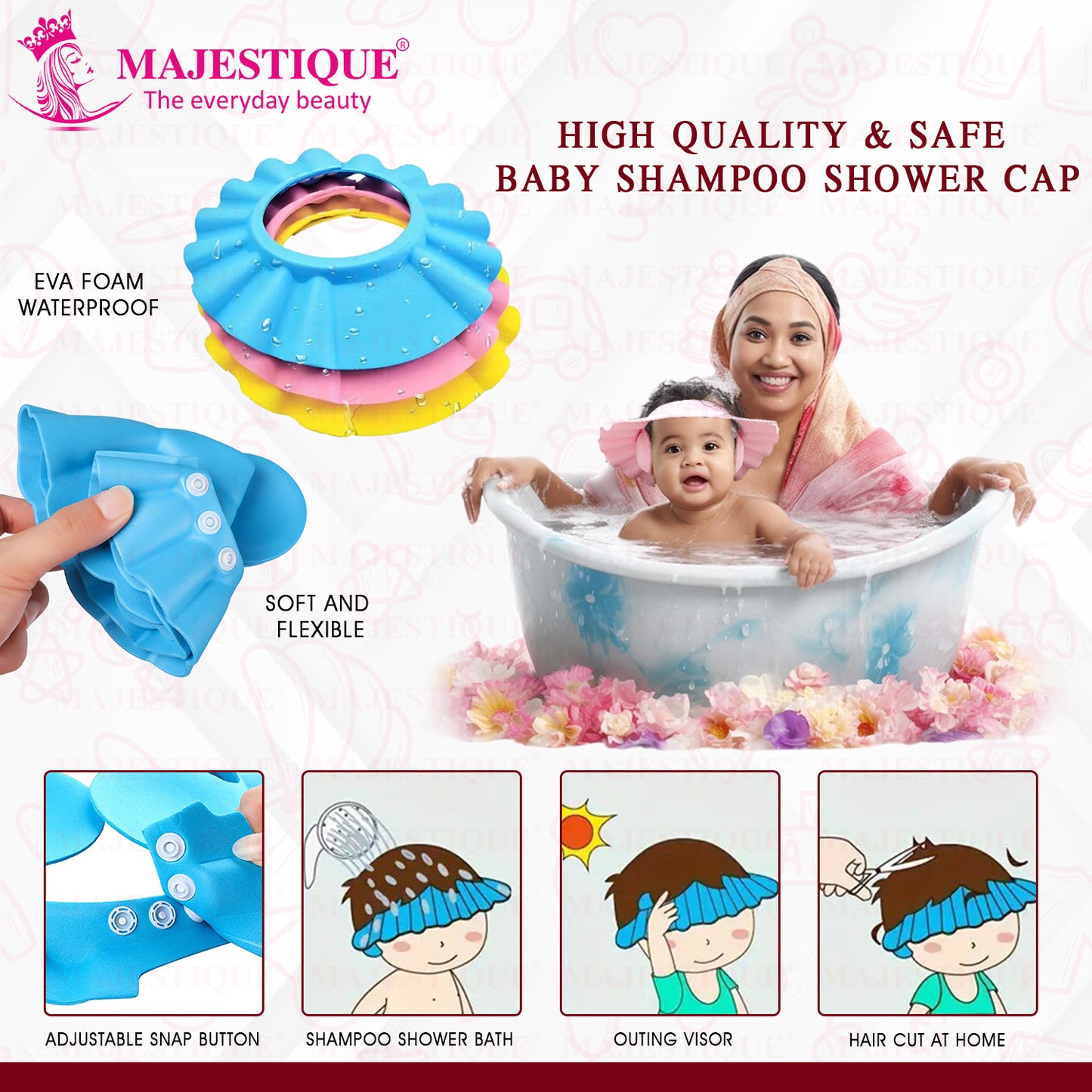 Buy Baby Shower Cap & Grooming Care Kit (Pack of 4)- CMB561