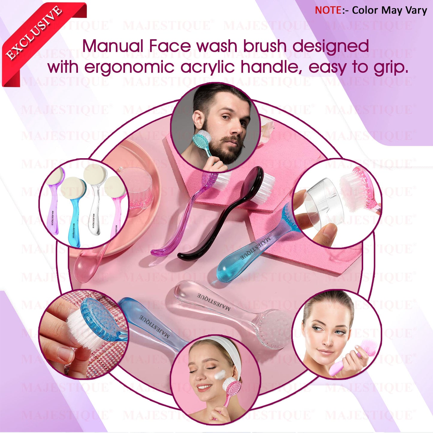 PORE CLEANING FACIAL BRUSH COMBO (2 PCS) Multicolor FC110
