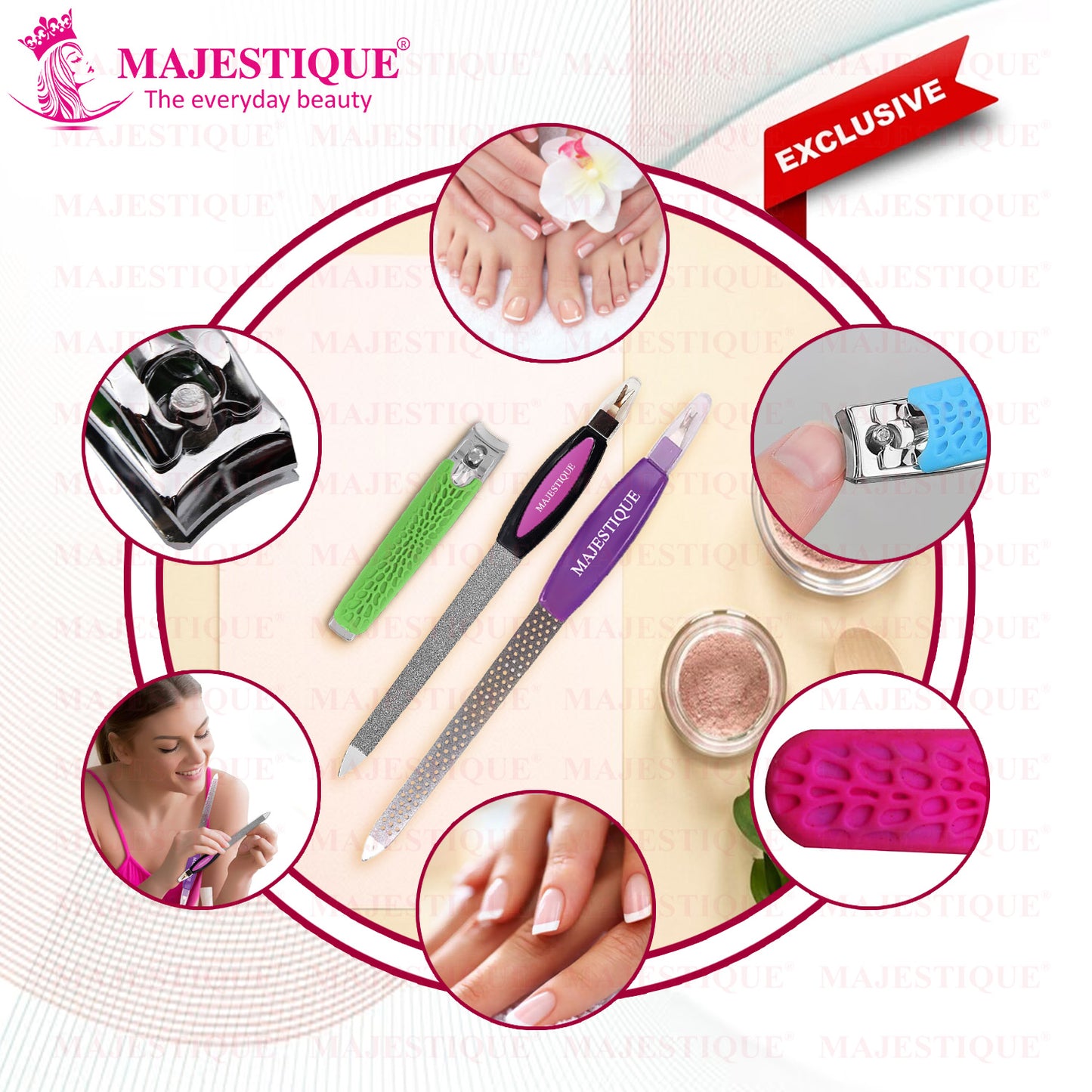 PREMIUM NAIL FILERS & CUTICLE CLIP (PACK OF 3) Multicolor FN341