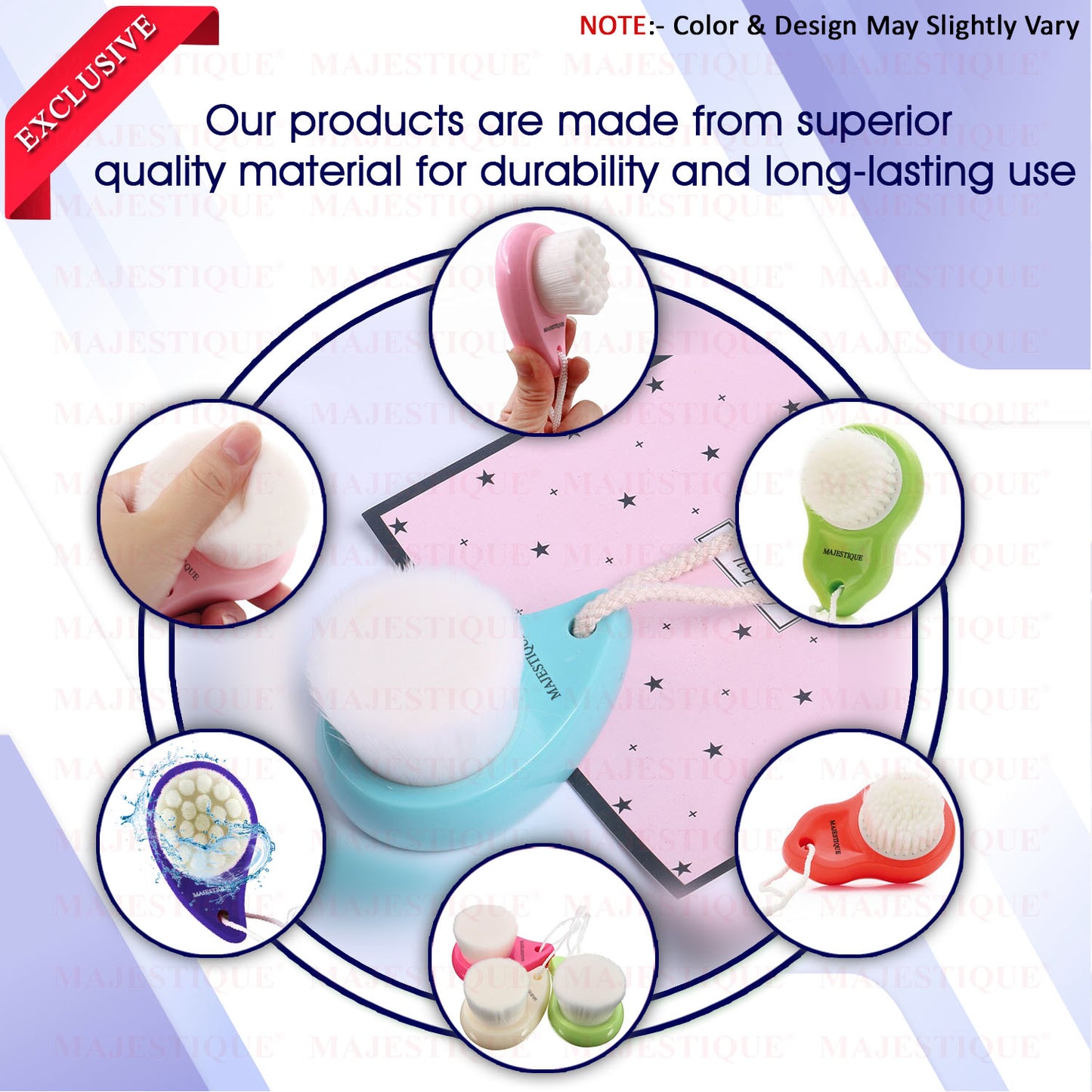 FACE BRUSH FOR CLEANSING & EXFOLIATION Multicolor FC102