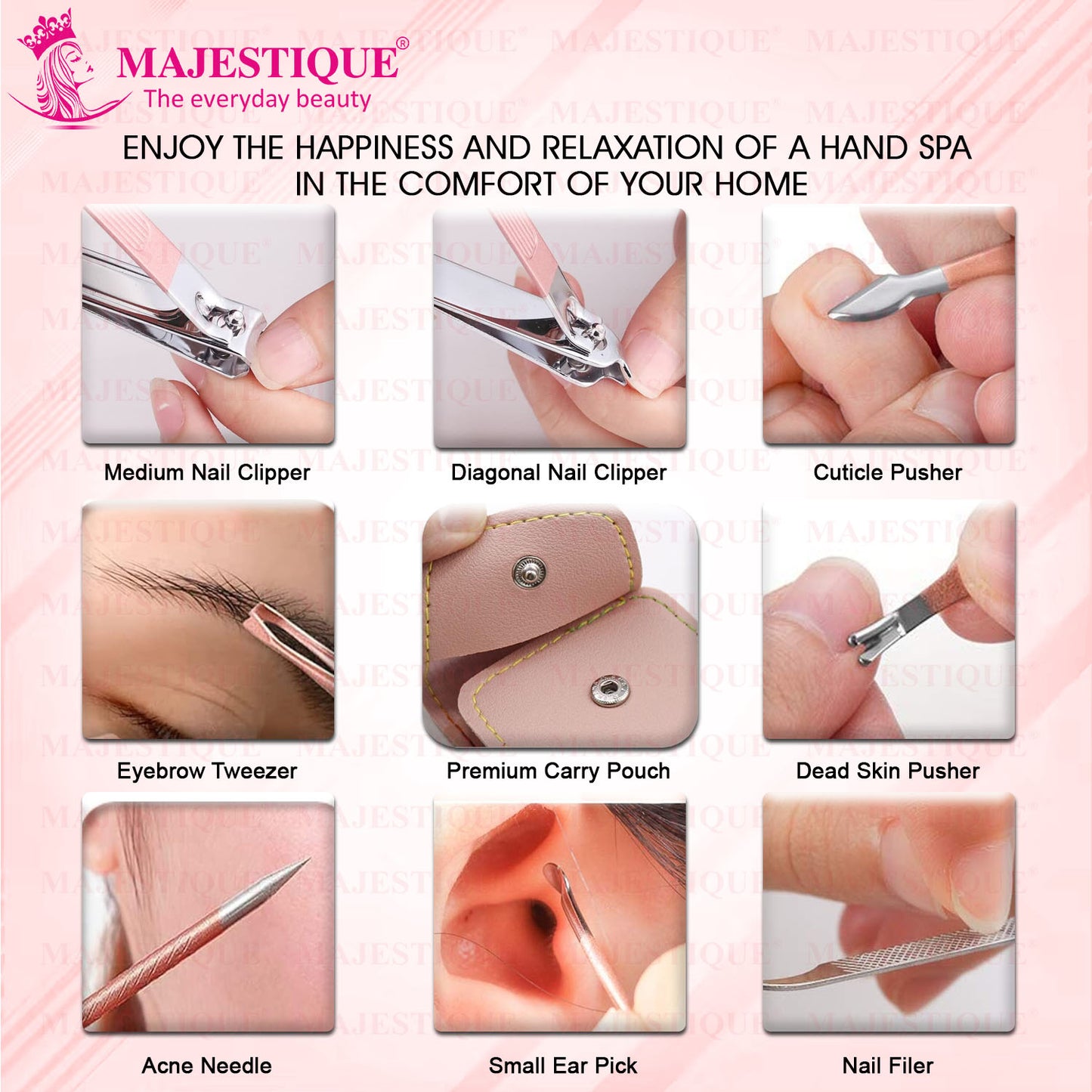 STAINLESS STEEL MANICURE SET (PACK OF 8) Multicolor FN338