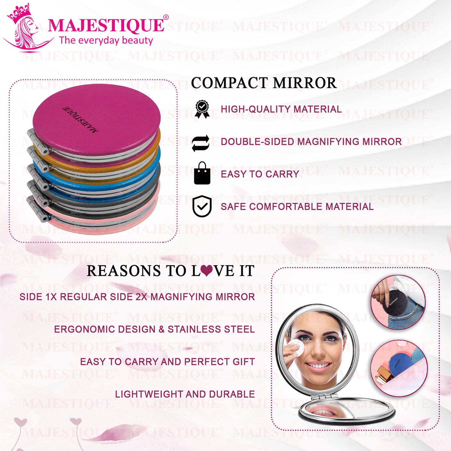 LEATHERRETE Compact Mirror Color May Vary FC28
