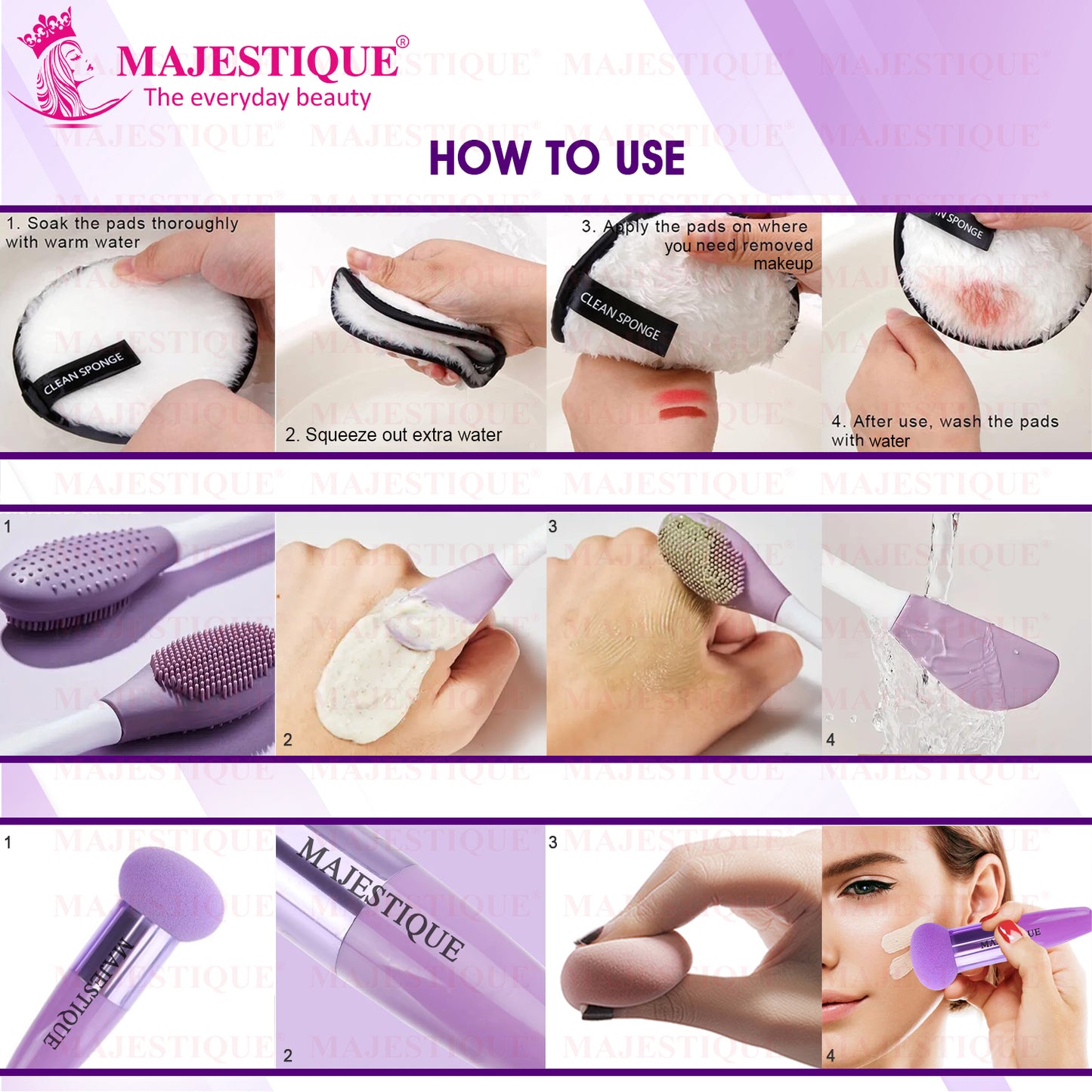 FACE CLEANSER & FACE SPONGE SET (PACK OF 3) CMB547