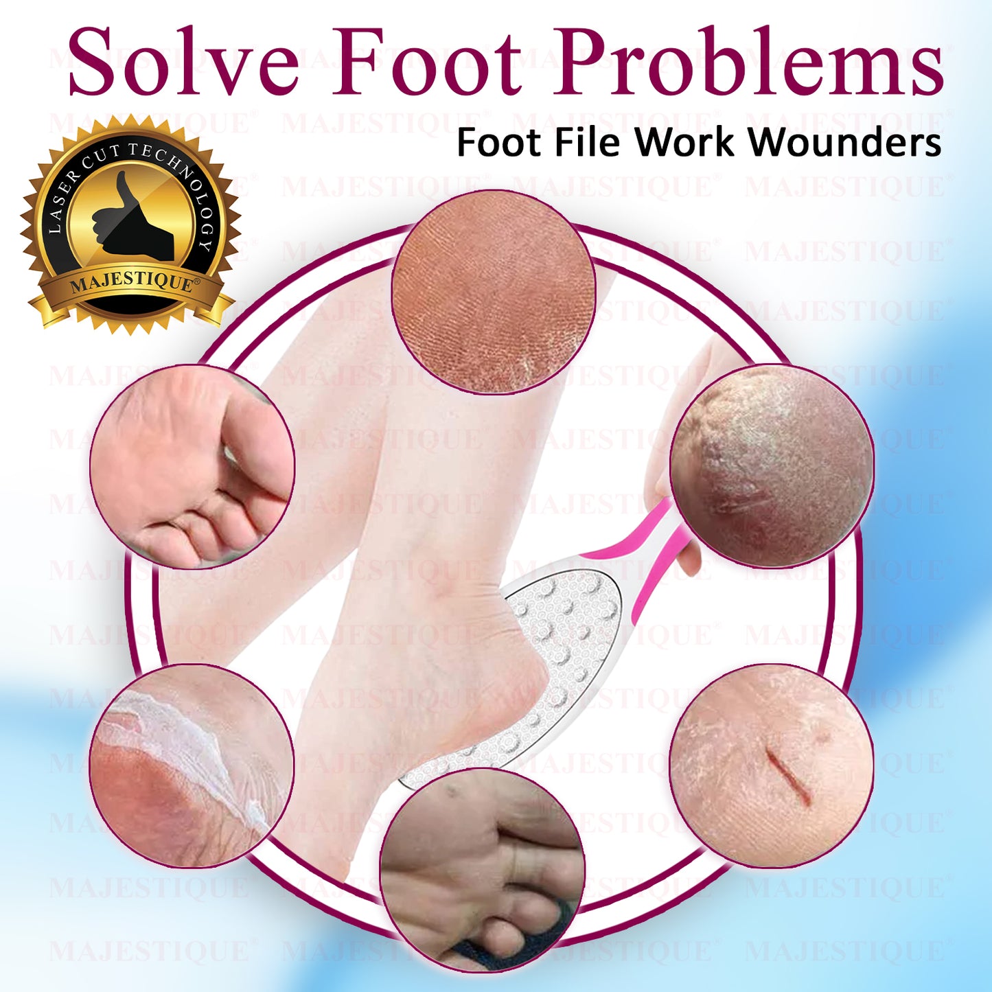 DUAL SIDE FOOT SCRUBBER Color May Vary FN327