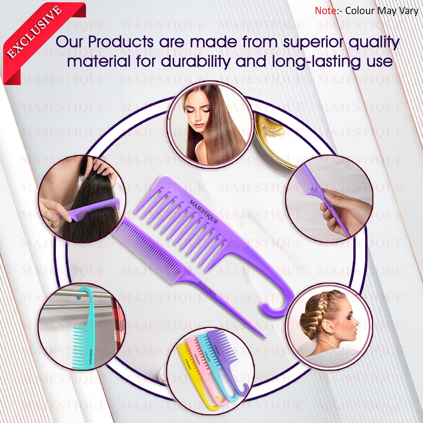 TAIL & HANG LOOP GROOMING COMB Multicolor HR162