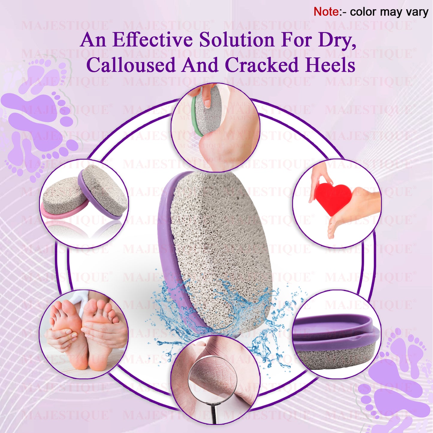 Majestique Easy Grip Pumice Stone - Color May Vary FN307