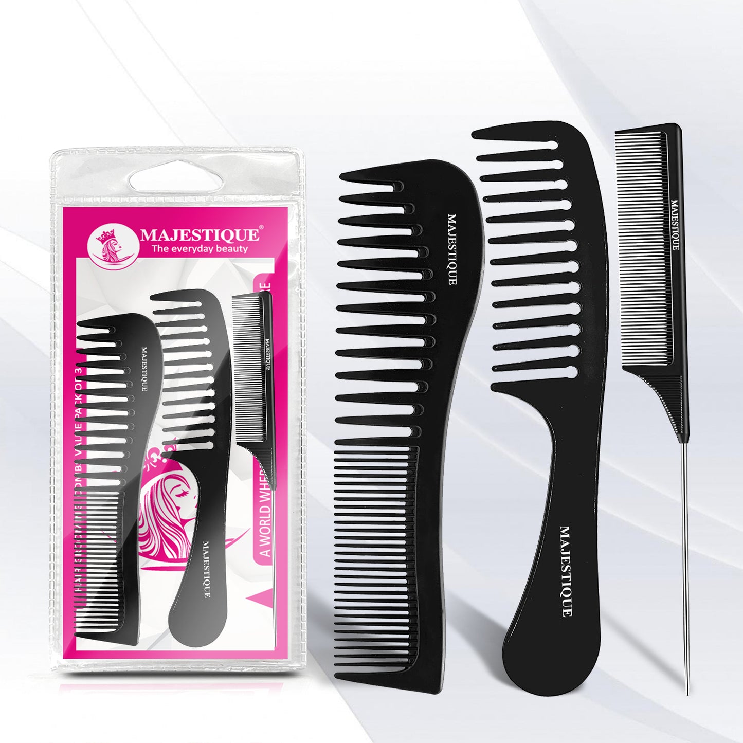Hair Grooming Combs(Value Pack Of 3) Hr167