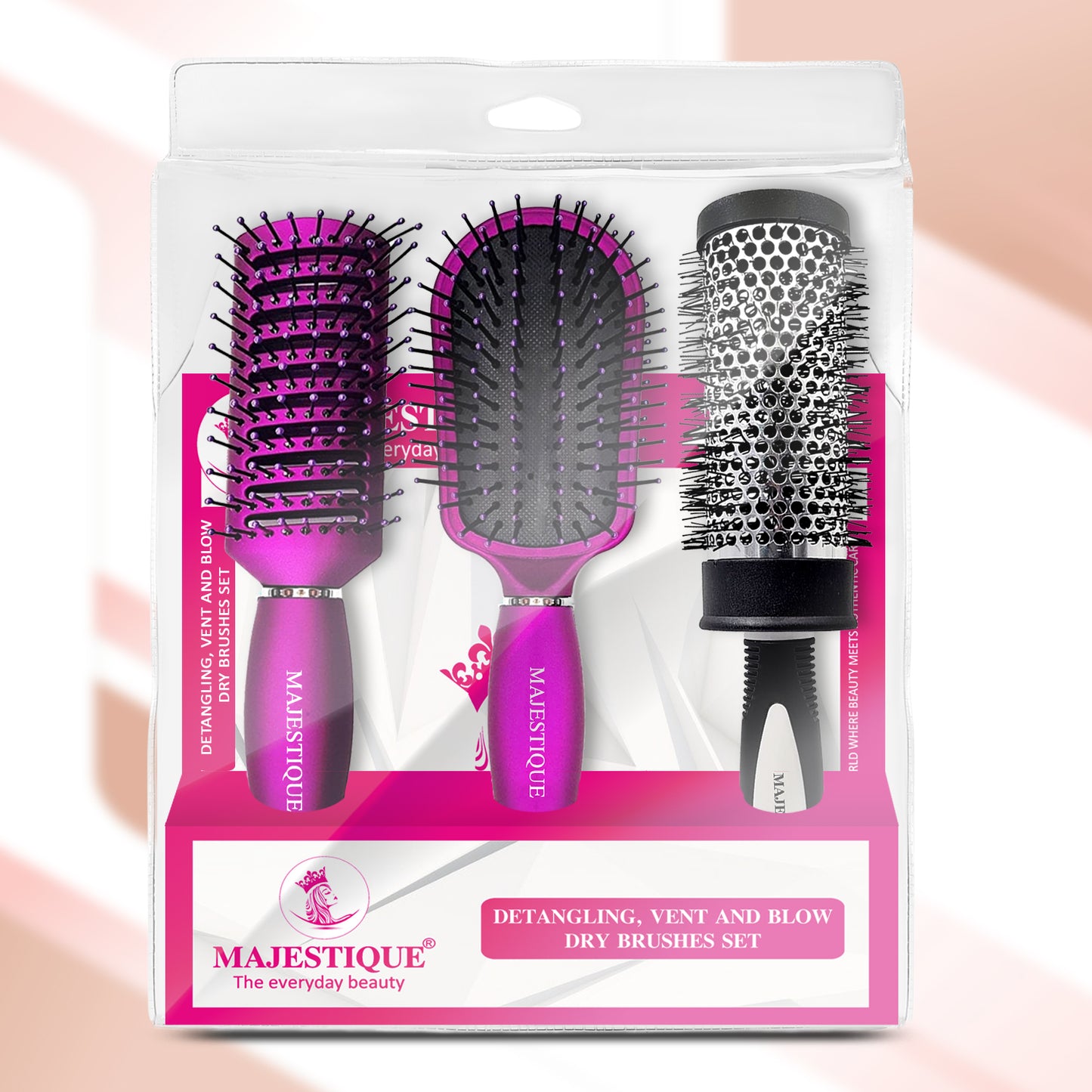 DETANGLING VENT AND BLOW DRY BRUSH (3 PC) HR170