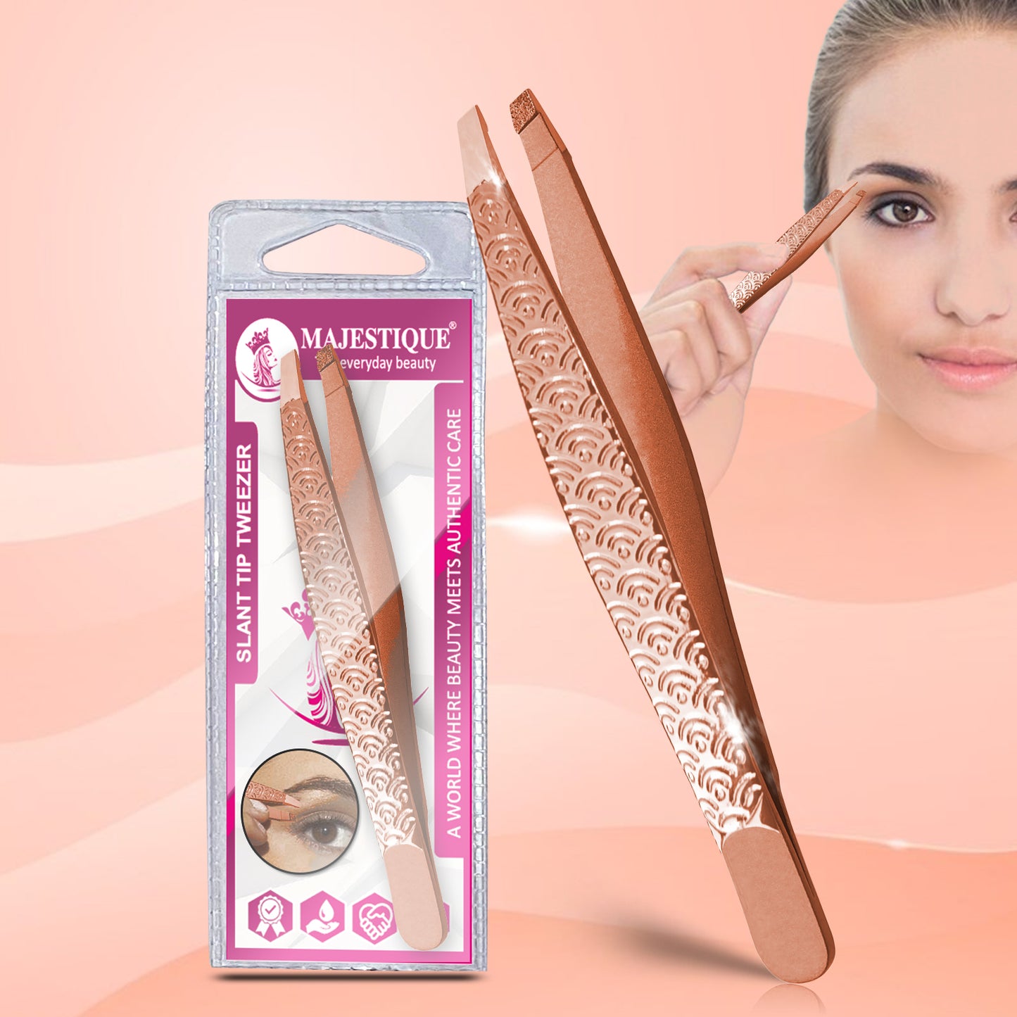 EMBOSSED SLANT TIP TWEEZER FC103