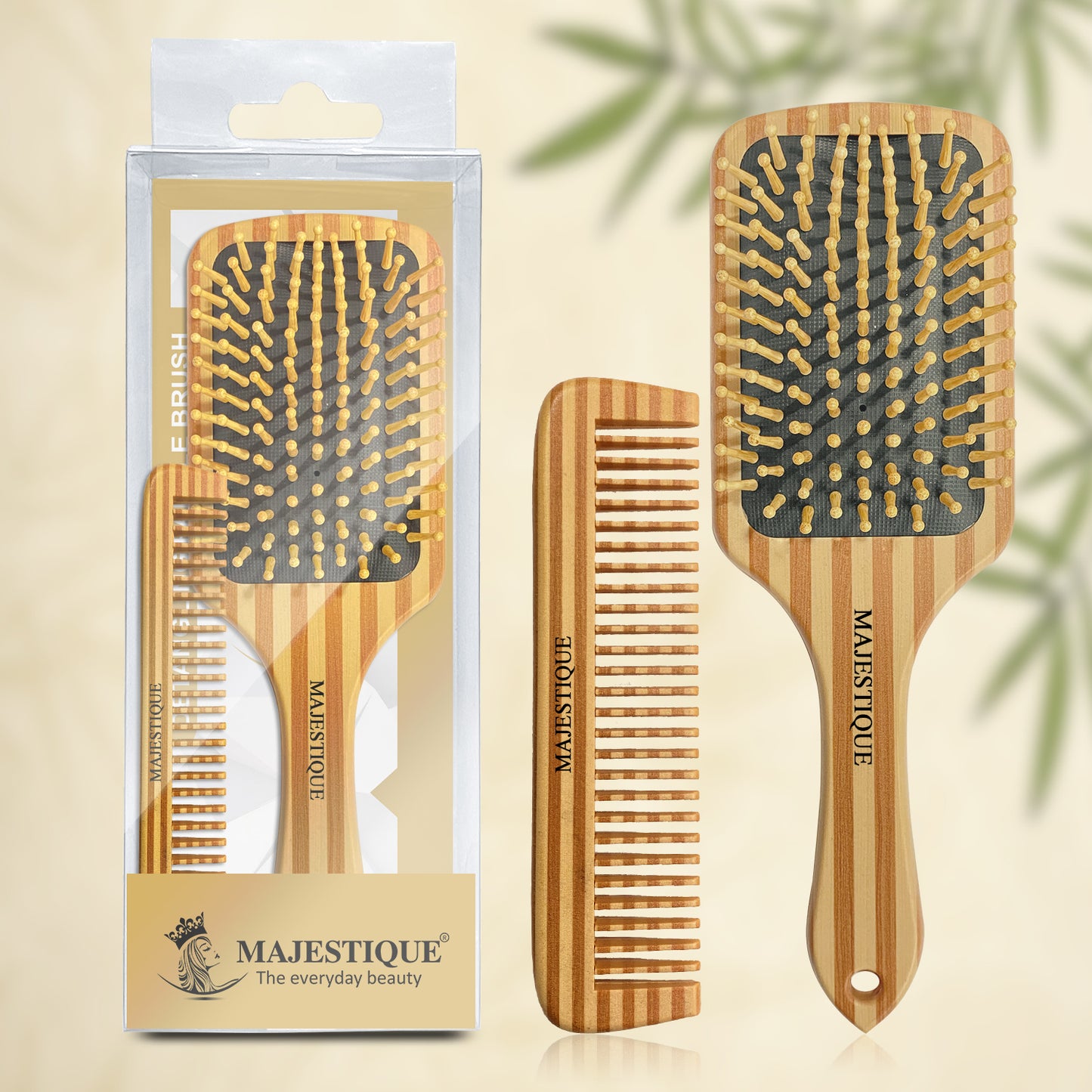 DETANGLING PADDLE HAIR BRUS &COMB (2 PC) HR166