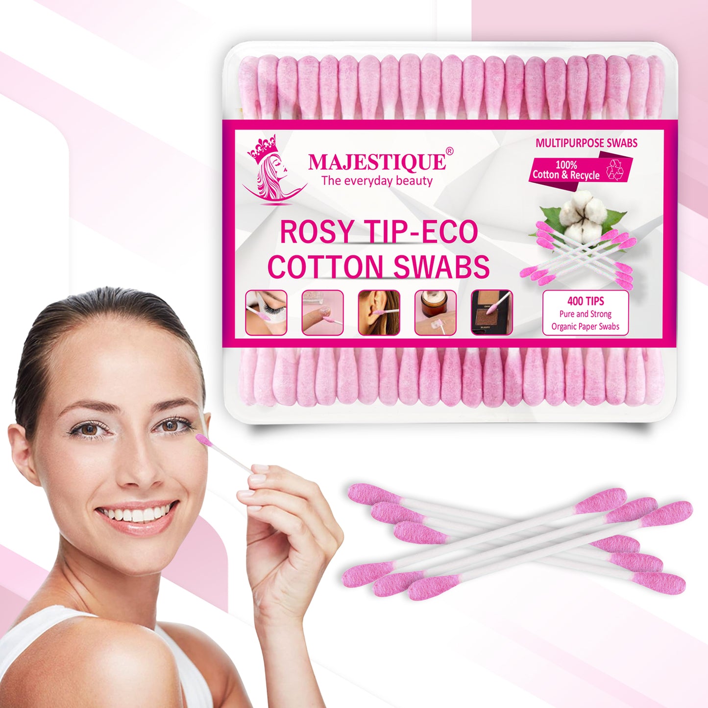 ROSY TIP ECO COTTON SWABS (400 TIPS) FC113