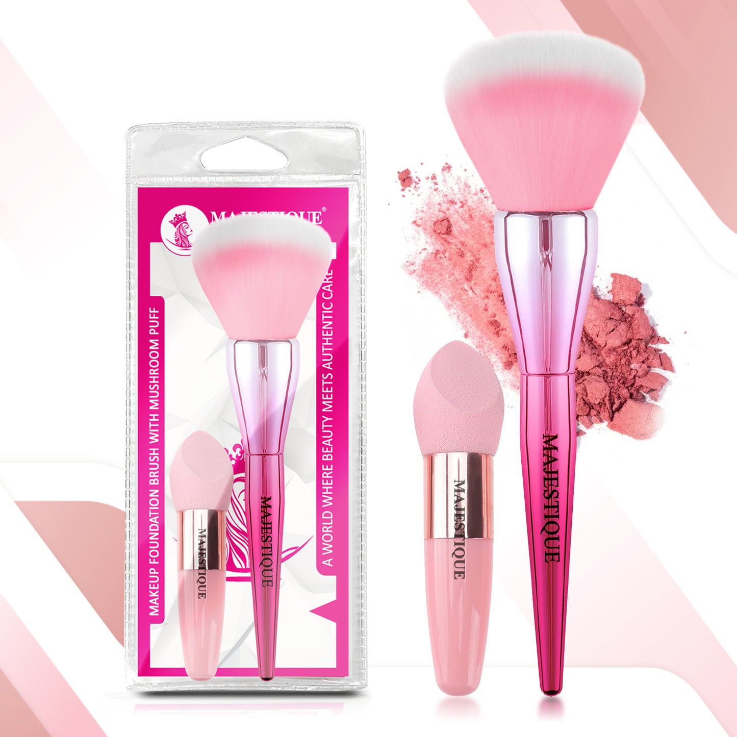 MAKEUP FOUNDATION BRUSH & MUSHROOM BLENDER (PACK OF 2) Multicolor CMB548