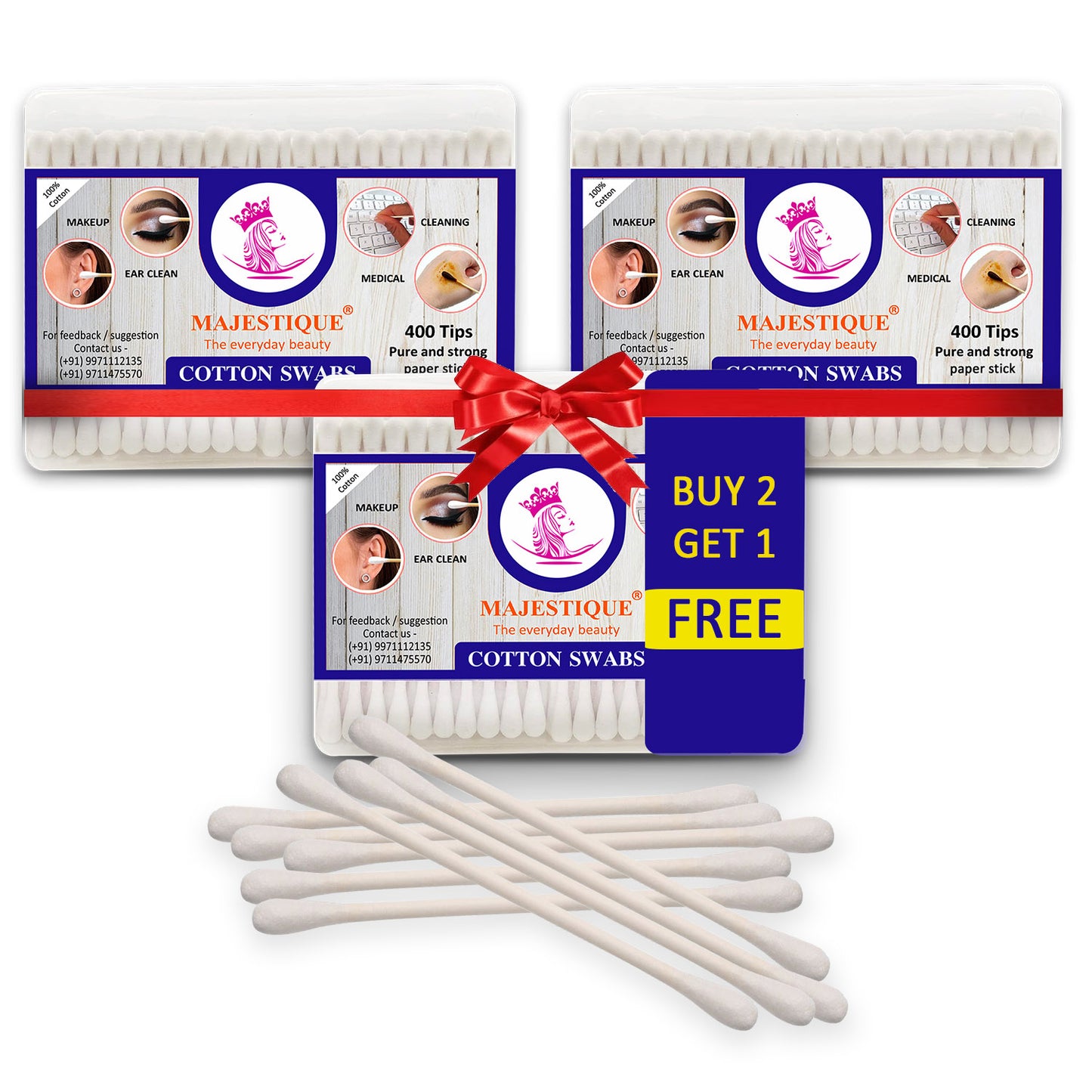MULTIPURPOSE COTTON SWABS (400 TIPS) FC70