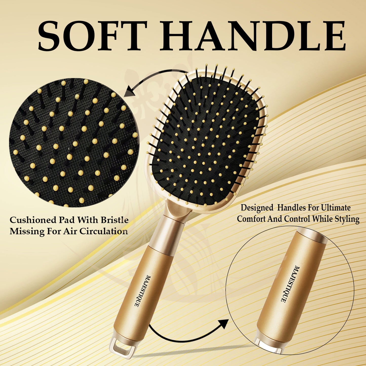 GOLDEN Paddle HAIR Brush Golden HR102