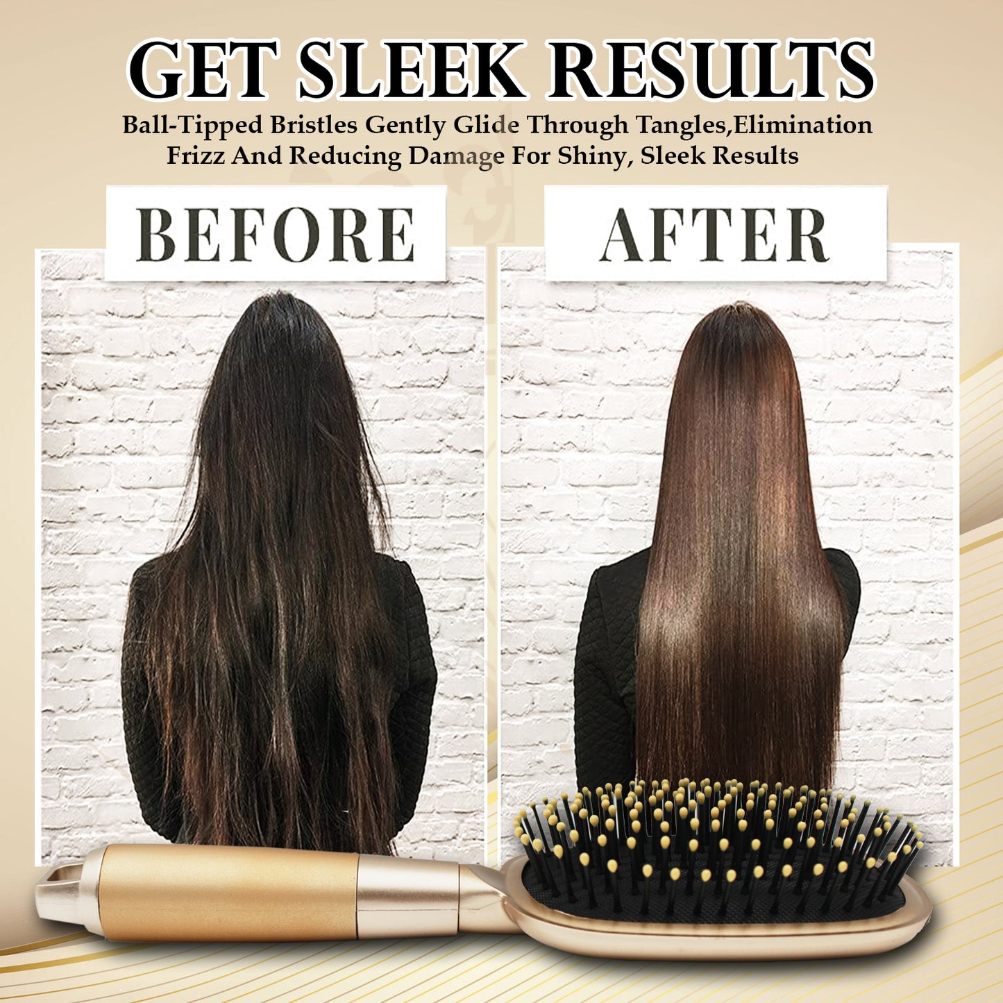 GOLDEN Paddle HAIR Brush Golden HR102