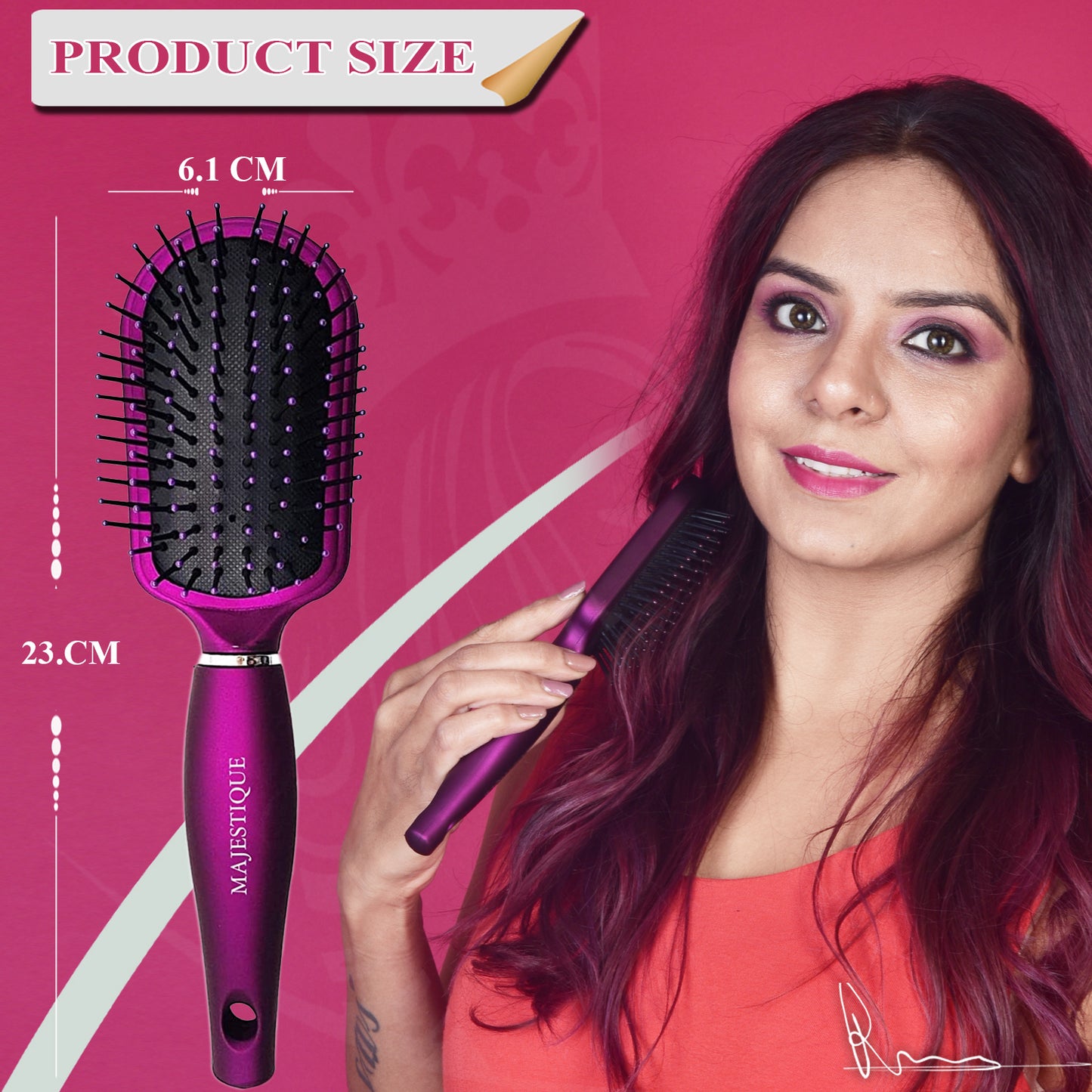 PURPLE CUSHION Hair Brush HR105