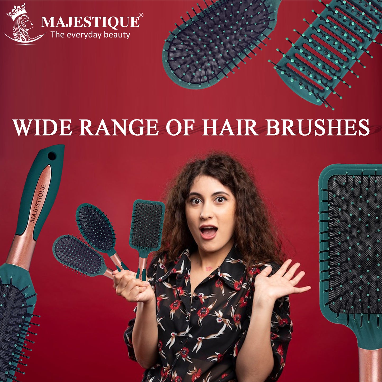 OVEL GREEN VELVET CUSHION BRUSH HR150