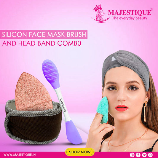 Silicon Face Mask Brush and Headband Combo