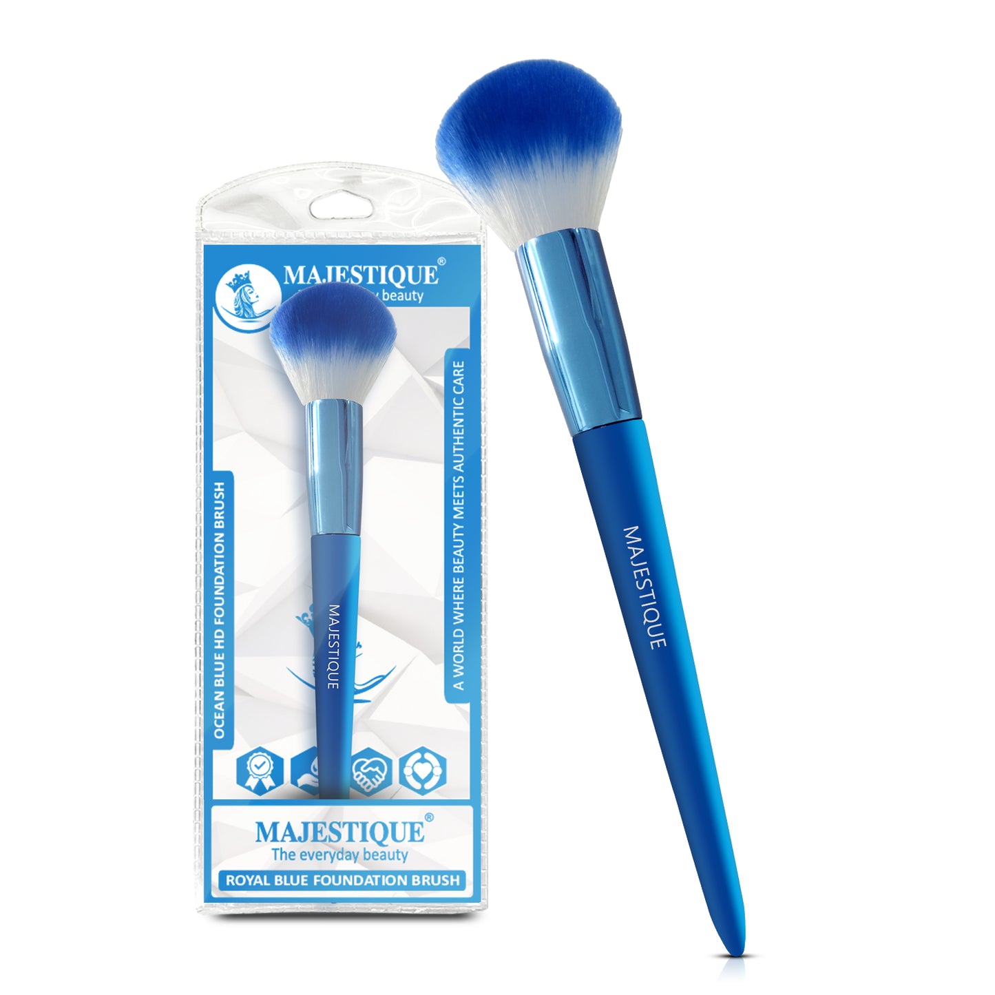 Majestique Ocean Blue Foundation Brush, for Face Makeup  1Pc/Blue FC124