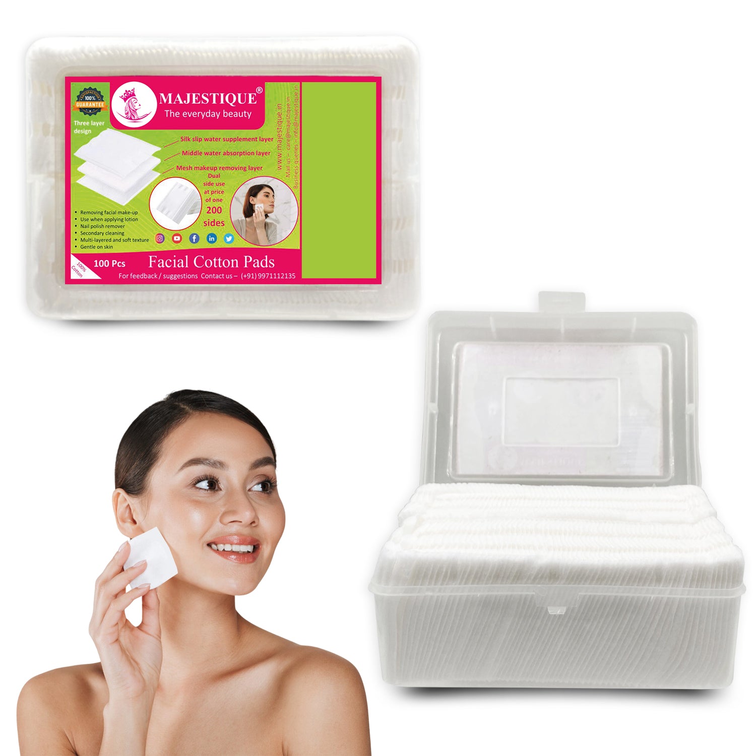 3 Layer Wipes Facial Cotton Pads