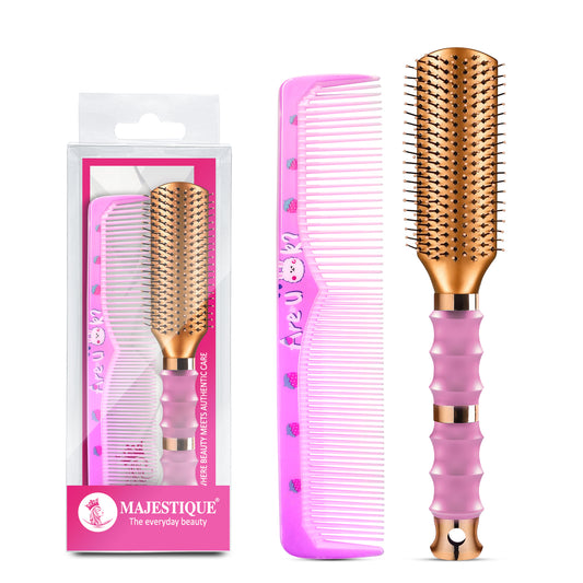 PREMIUM FLAT HAIR BRUSH WITH COMB (2 PC) HR184