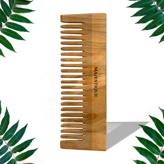 WOODEN WIDE TOOTH HAIR COMB HR138