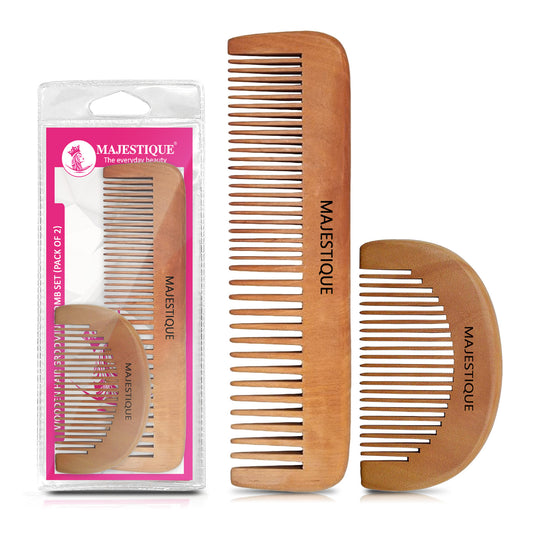 WOODEN HAIR GROOMING COMB SET (2 PC) HR175