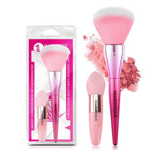 MAKEUP FOUNDATION BRUSH & MUSHROOM BLENDER (PACK OF 2) Multicolor CMB548