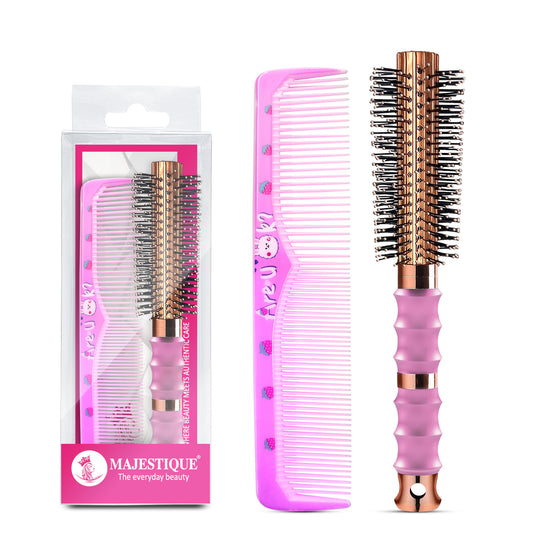 PREMIUM ROUND HAIR BRUSH WITH COMB (2 PC) HR183