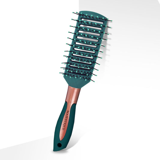 VENTED GREEN VELVET HAIR BRUSH  HR146