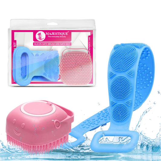 SILICON BATH BRUSH AND BATH BELT (PACK OF 2) CMB550