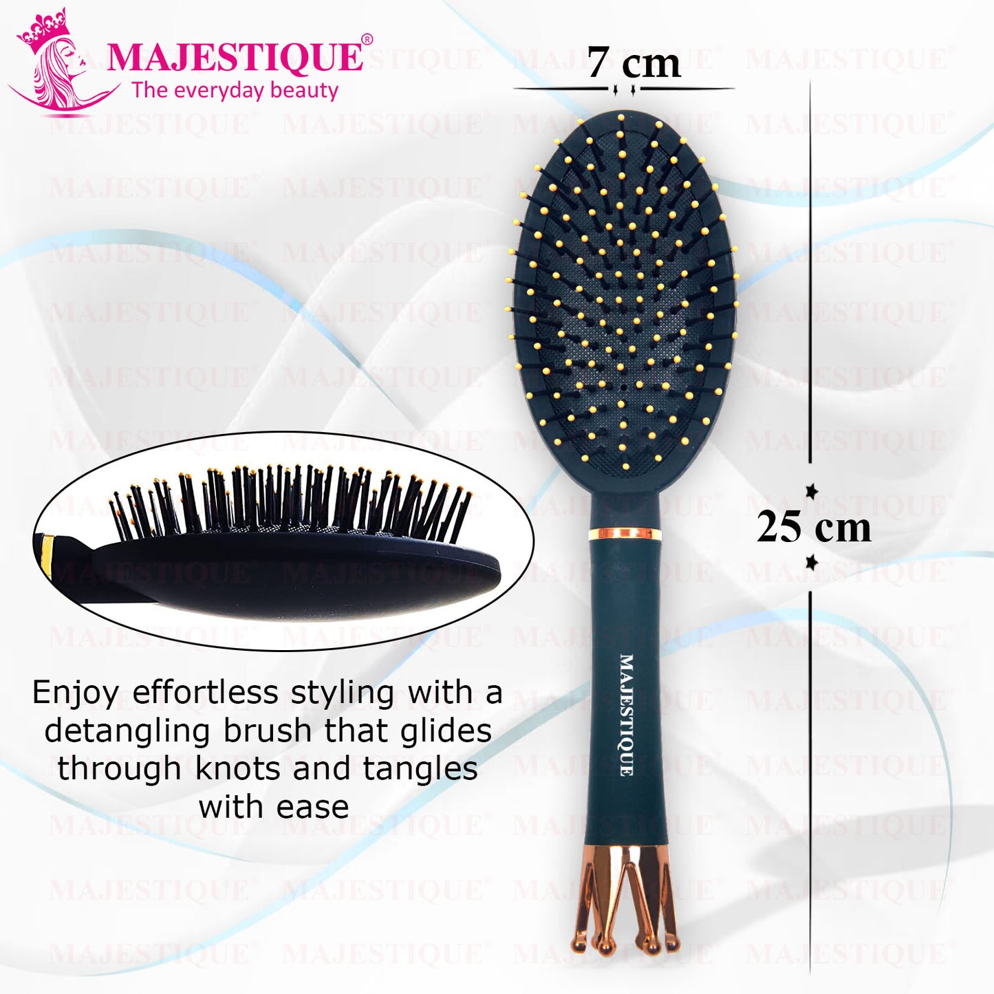 OVEL ROYAL BLACK CUSHION BRUSH HR153