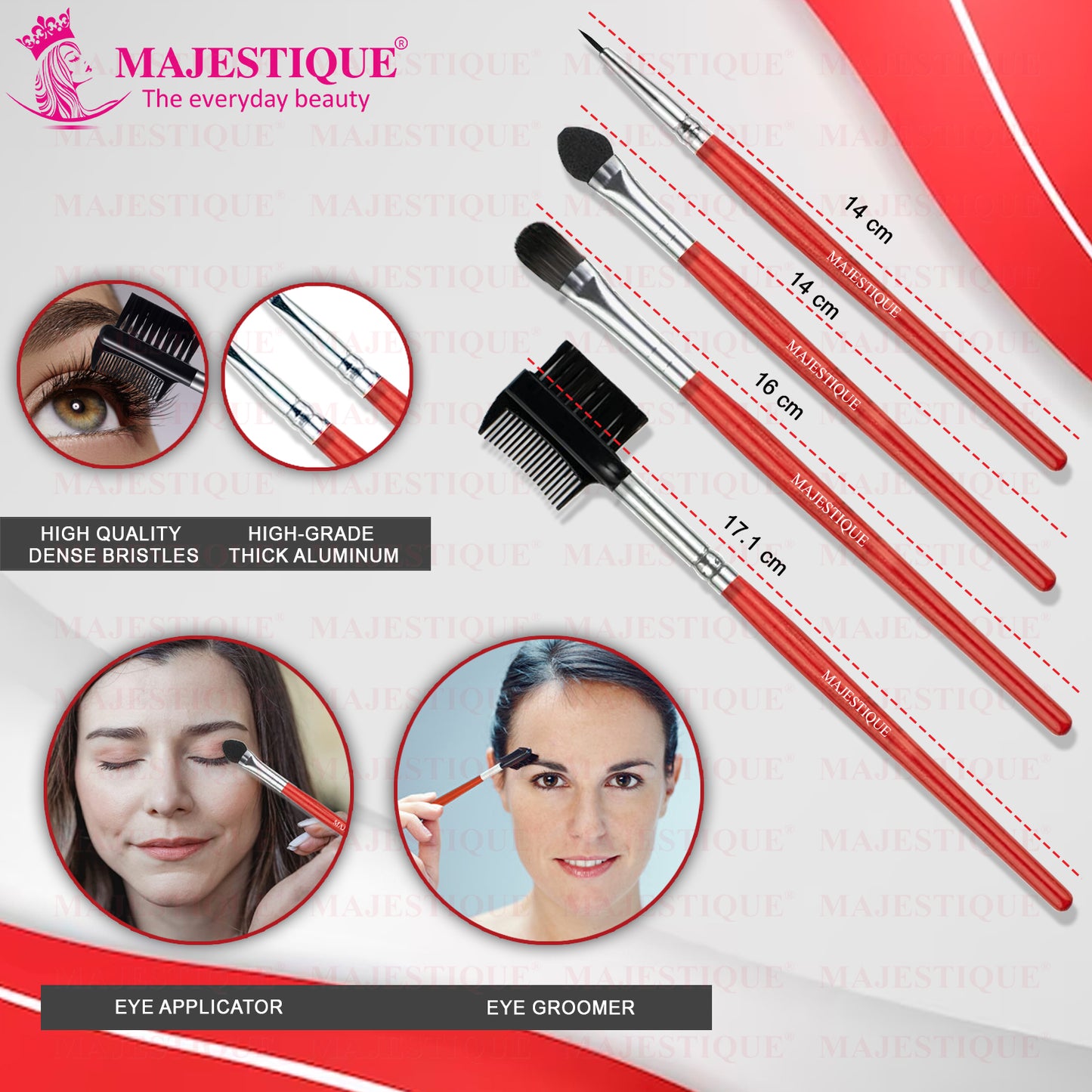 Majestique Eye Makeup Brush Set,- Concealer, Blush and Eye Shadow-CMB512