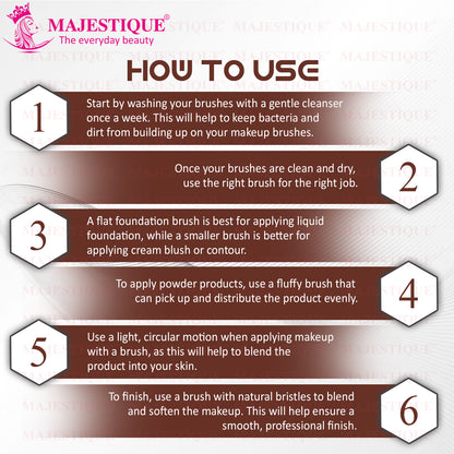 Majestique Makeup Brush Set Concealer, Blush and Eye Brow Brush for Women and Girls-CMB514