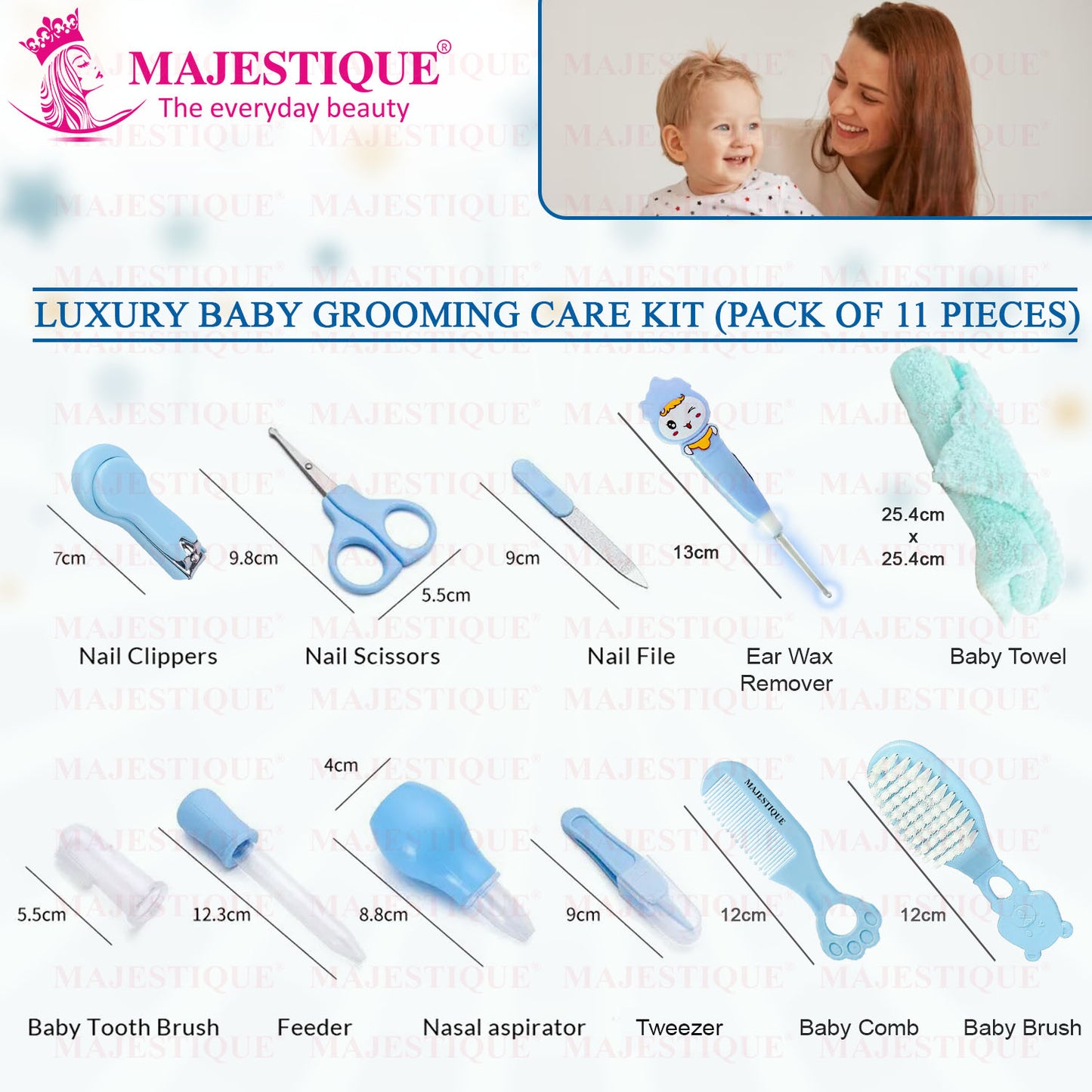 LUXURY BABY CARE KIT (PACK OF 11) CMB539_BLUE