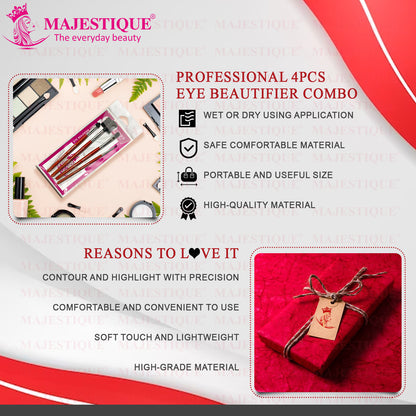 Majestique Eye Makeup Brush Set,- Concealer, Blush and Eye Shadow-CMB512