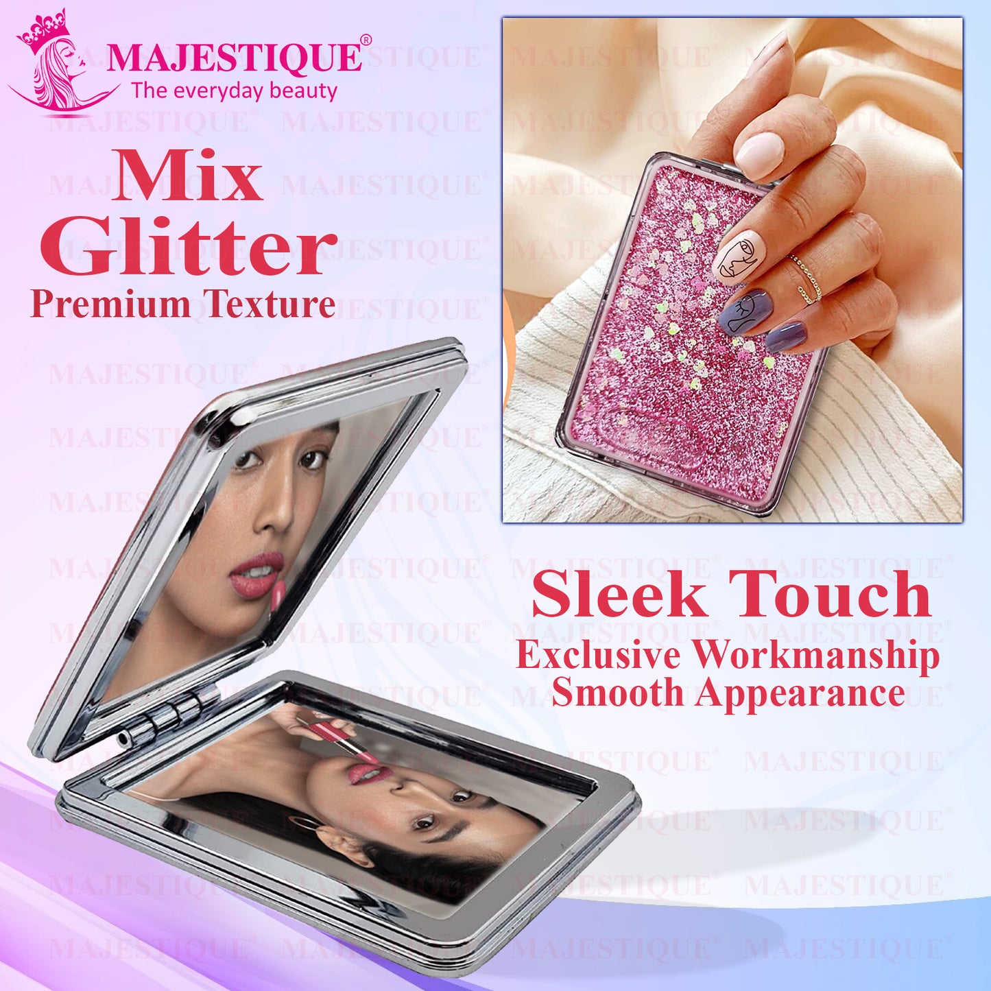 GLITTER Magnifying Compact Cosmetic Mirror FC25