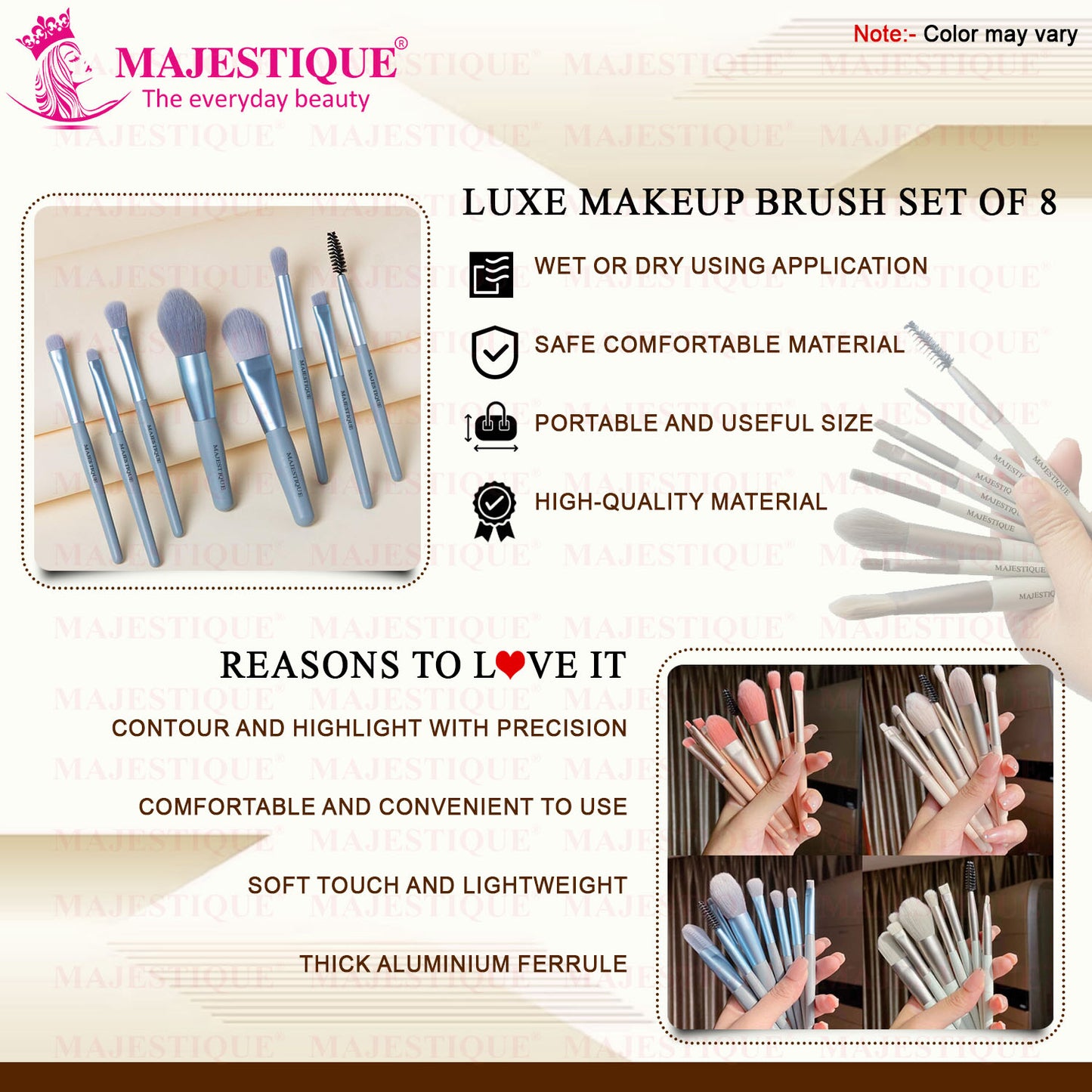 LUXE MAKEUP BRUSH SET (PACK OF 8) CMB526