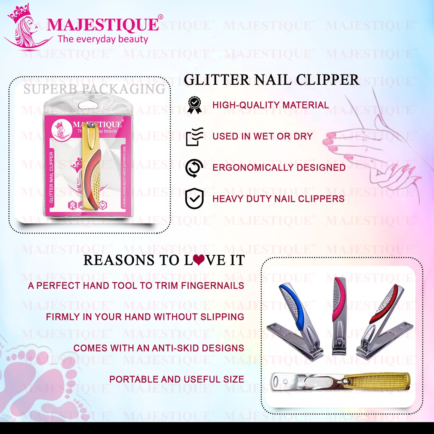 GLITTER NAIL CLIPPER Color May Vary FN335